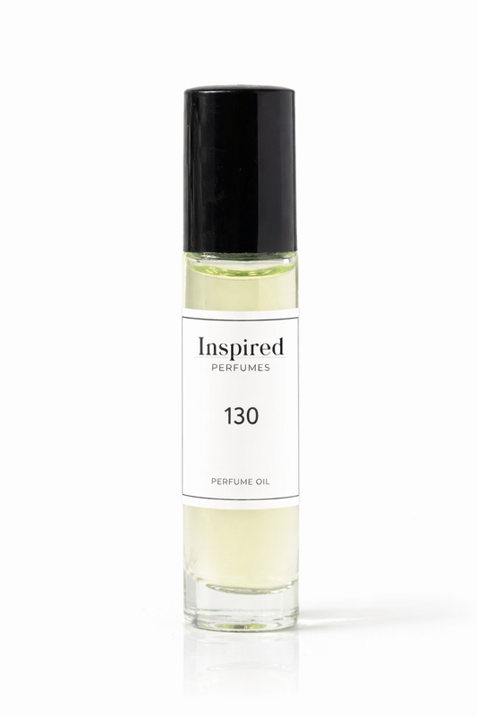 Perfume oil bottle labeled 'Inspired Perfumes' on a white background