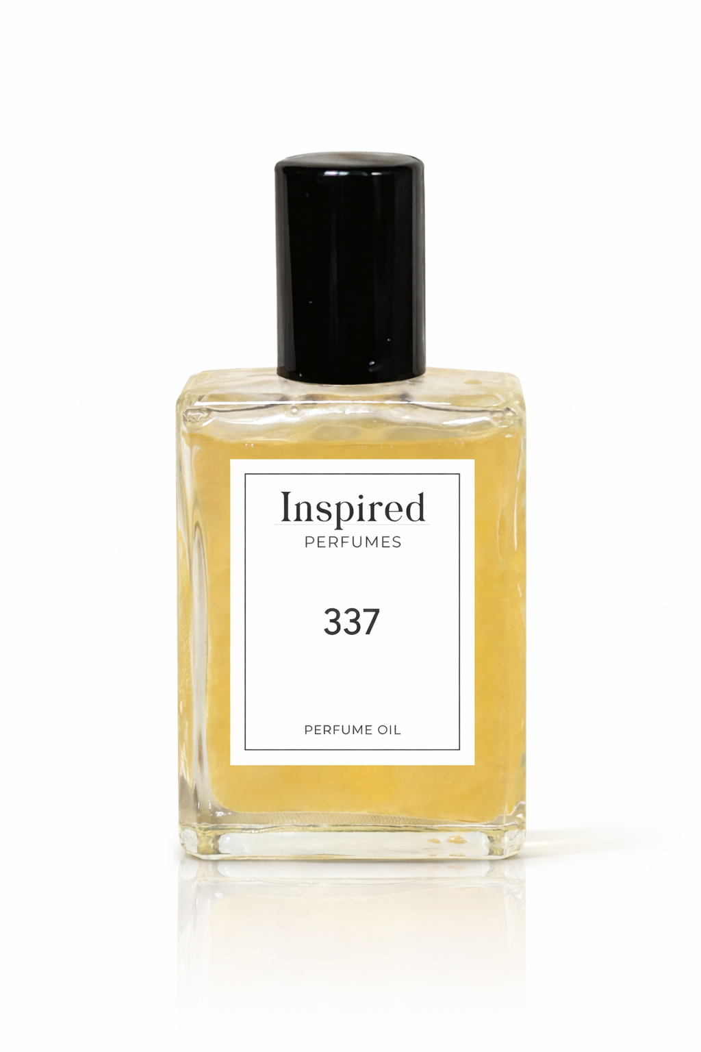 Perfume oil bottle label 337 inspired by Black Opium suitable for women.
