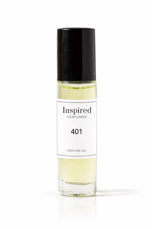 Perfume oil bottle label 401 inspired by Oud Ispahan suitable for men and women.